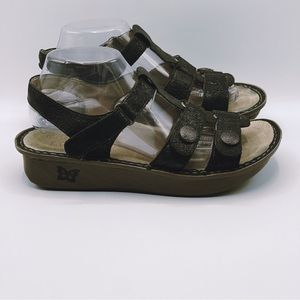 Alegria Kleo Finely sling back black strappy sandals
